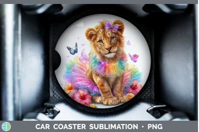 Lion Car Coaster Wild Cats Rainbow Summer Sublimation Drink