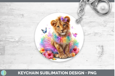 Lion Keychain Wild Cats Rainbow Summer Sublimation Keyring D
