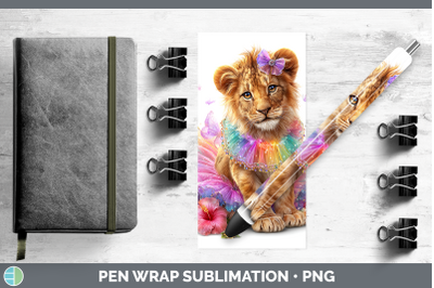 Lion Pen Wrap Wild Cats Rainbow Summer Sublimation Pen Desig