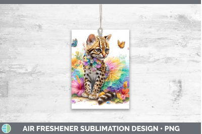 Margay Cat Air Freshener Wild Cats Rainbow Summer Sublimatio