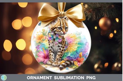 Margay Cat Ornament Wild Cats Rainbow Summer Sublimation Bau