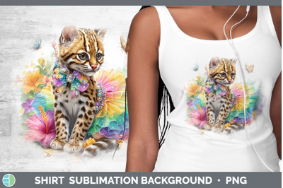 Margay Cat Shirt Wild Cats Rainbow Summer Sublimation Backgr