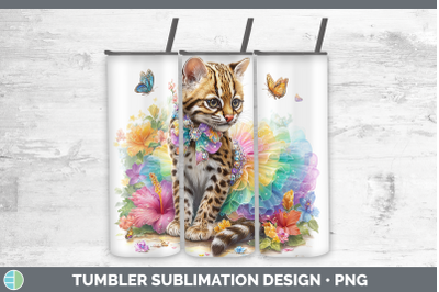 Margay Cat Tumbler Wild Cats Rainbow Summer Sublimation 20 o
