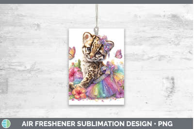 Ocelot Air Freshener Wild Cats Rainbow Summer Sublimation Ca