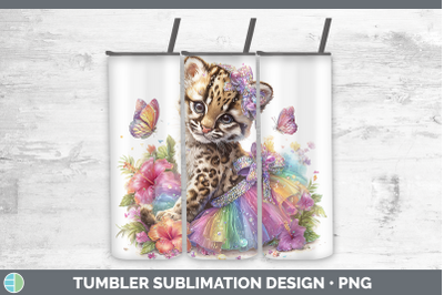 Ocelot Tumbler Wild Cats Rainbow Summer Sublimation 20 oz Sk