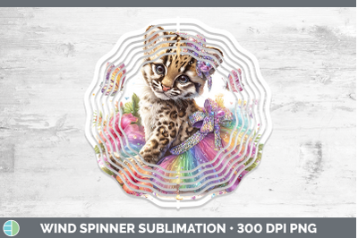 Ocelot Wind Spinner Wild Cats Rainbow Summer Sublimation Spi