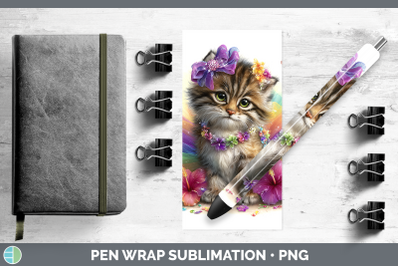 Pallas Cat Pen Wrap Wild Cats Rainbow Summer Sublimation Pen