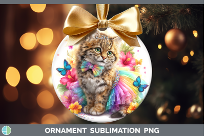 Pampas Cat Ornament Wild Cats Rainbow Summer Sublimation Bau