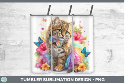 Pampas Cat Tumbler Wild Cats Rainbow Summer Sublimation 20 o