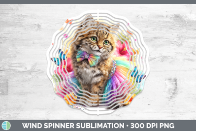 Pampas Cat Wind Spinner Wild Cats Rainbow Summer Sublimation