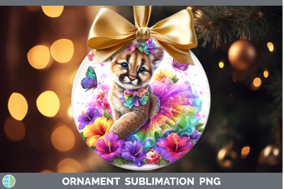 Puma Concolor Ornament Wild Cats Rainbow Summer Sublimation