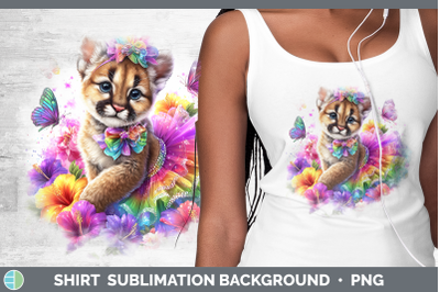 Puma Concolor Shirt Wild Cats Rainbow Summer Sublimation Bac