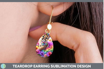 Puma Concolor Teardrop Earrings Wild Cats Rainbow Summer Sub