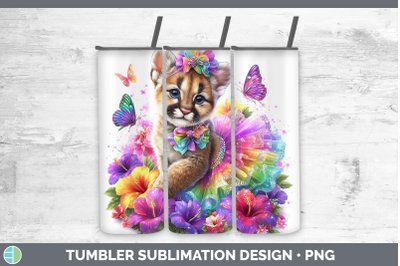 Puma Concolor Tumbler Wild Cats Rainbow Summer Sublimation 2