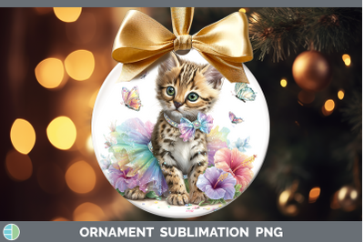 Serval Ornament Wild Cats Rainbow Summer Sublimation Bauble
