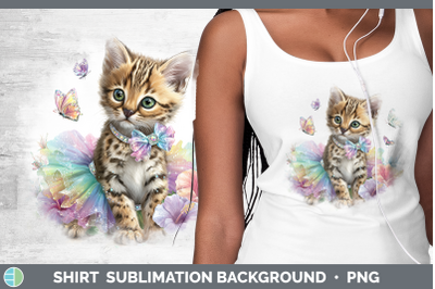 Serval Shirt Wild Cats Rainbow Summer Sublimation Background