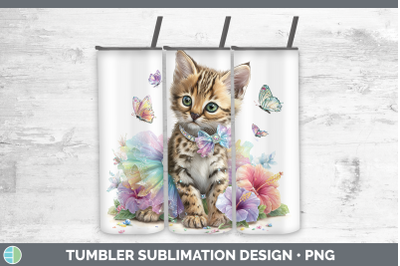 Serval Tumbler Wild Cats Rainbow Summer Sublimation 20 oz Sk