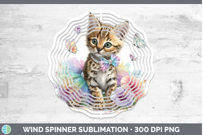 Serval Wind Spinner Wild Cats Rainbow Summer Sublimation Spi