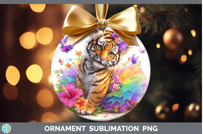 Tiger Ornament Wild Cats Rainbow Summer Sublimation Bauble D