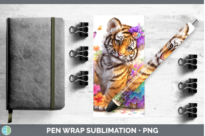 Tiger Pen Wrap Wild Cats Rainbow Summer Sublimation Pen Desi