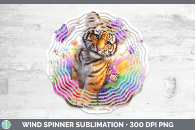 Tiger Wind Spinner Wild Cats Rainbow Summer Sublimation Spin