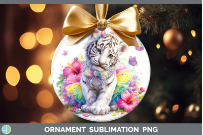White Tiger Ornament Wild Cats Rainbow Summer Sublimation Ba