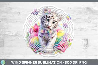 White Tiger Wind Spinner Wild Cats Rainbow Summer Sublimatio