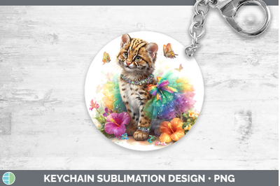 Fishing Cat Keychain Wild Cats Rainbow Summer Sublimation Ke