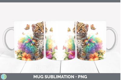Fishing Cat Mug Wrap Wild Cats Rainbow Summer Sublimation Co