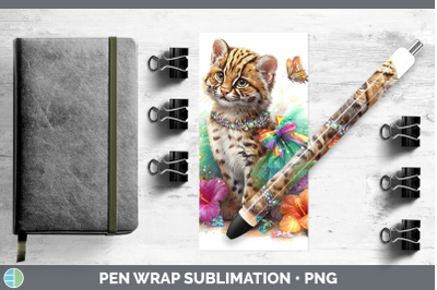 Fishing Cat Pen Wrap Wild Cats Rainbow Summer Sublimation Pe