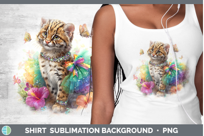 Fishing Cat Shirt Wild Cats Rainbow Summer Sublimation Backg