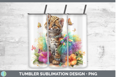 Fishing Cat Tumbler Wild Cats Rainbow Summer Sublimation 20