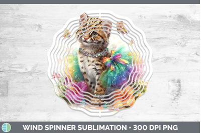 Fishing Cat Wind Spinner Wild Cats Rainbow Summer Sublimatio