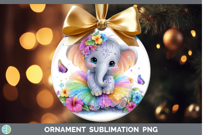 Elephant Ornament Safari Rainbow Summer Sublimation Bauble D