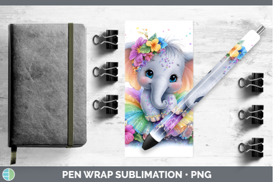 Elephant Pen Wrap Safari Rainbow Summer Sublimation Pen Desi