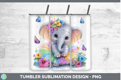 Elephant Tumbler Safari Rainbow Summer Sublimation 20 oz Ski