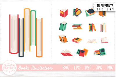 Book Illustration Clipart Bundle
