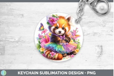 Red Panda Keychain Safari Rainbow Summer Sublimation Keyring