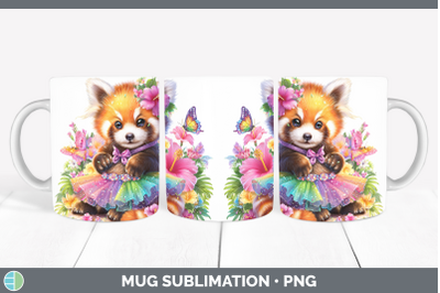 Red Panda Mug Wrap Safari Rainbow Summer Sublimation Coffee