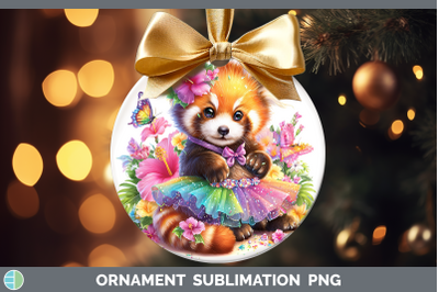 Red Panda Ornament Safari Rainbow Summer Sublimation Bauble