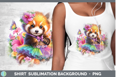 Red Panda Shirt Safari Rainbow Summer Sublimation Background