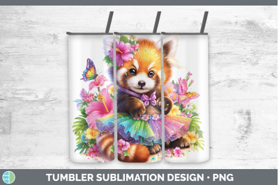 Red Panda Tumbler Safari Rainbow Summer Sublimation 20 oz Sk