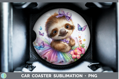 Sloth Car Coaster Safari Rainbow Summer Sublimation Drink Ma