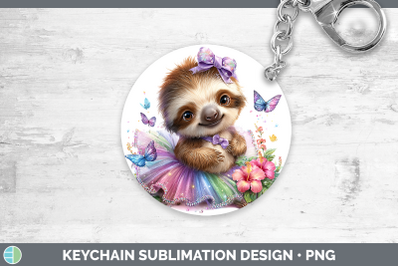 Sloth Keychain Safari Rainbow Summer Sublimation Keyring Des