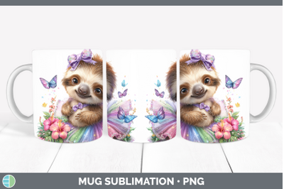Sloth Mug Wrap Safari Rainbow Summer Sublimation Coffee Cup