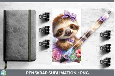 Sloth Pen Wrap Safari Rainbow Summer Sublimation Pen Designs