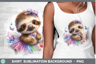 Sloth Shirt Safari Rainbow Summer Sublimation Background Des