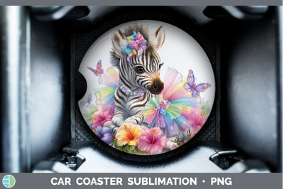 Zebra Car Coaster Safari Rainbow Summer Sublimation Drink Ma