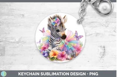 Zebra Keychain Safari Rainbow Summer Sublimation Keyring Des