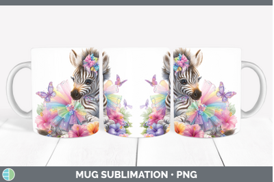 Zebra Mug Wrap Safari Rainbow Summer Sublimation Coffee Cup